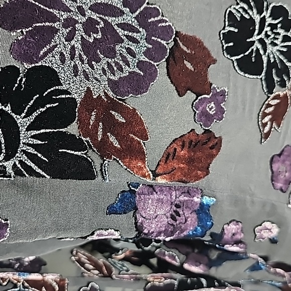 Dana Buchman chiffon wrap blouse with raised velvet flaral size 4. Beautiful - Picture 6 of 13